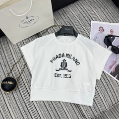 PRADA 25S SHORT-SLEEVE CREW NECK SWEATSHIRT SET 352