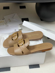 DIOR CLASSIC MONTAIGNE SANDALS 25S IN BROWN LAMBSKIN WITH CD LOGO