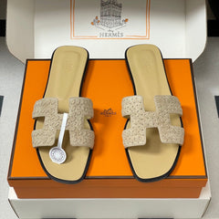 HM 25S ORAN SANDAL IN BEIGE SUEDE AND LAMBSKIN