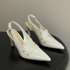 DIOR 25S BOY SLINGBACK HIGH HEELS 85 MM IN WHITE LAMBSKIN