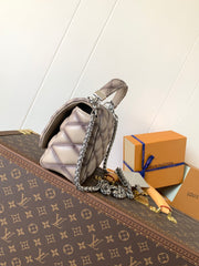 LV 25S GO-14 MM 23 IN BROWN QUILTED LAMBSKIN SILVER HARDWRE