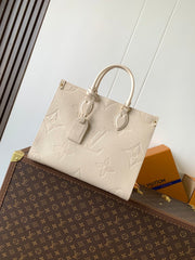 ONTHEGO 35 IN LIGHT BEIGE MONOGRAM CALFSKIN