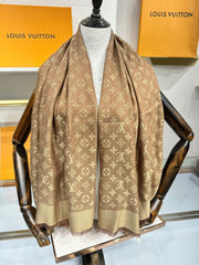 LV SCARF 140 CM IN WOOL MIX SILK 693014