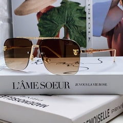 PANTHÈRE SQUARE FRAME SUNGLASSES 543534 IN METAL