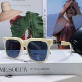 SQUARE SUNGLASSES 632878 IN WHITE ACETATE