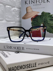 SQUARE SUNGLASSES 632882 IN BLACK ACETATE CLEAR LENSES