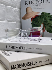 SQUARE SUNGLASSES 632887 IN CLEAR ACETATE