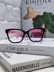 SQUARE SUNGLASSES 632888 IN BLACK AND PINK ACETATE