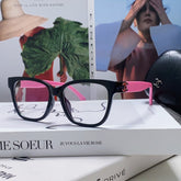 SQUARE SUNGLASSES 632888 IN BLACK AND PINK ACETATE