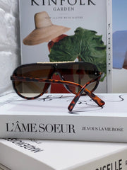 BLACKWOOD SUNGLASSES 567460 IN HAVANA ACETATE GOLD METAL