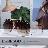 PARTY PILOT SUNGLASSES 567464 IN GOLD METAL BROWN SMOKE LENSES