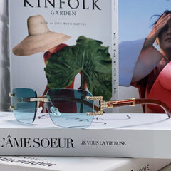 CRYSTAL STUDDED C DE RECTANGULAR FRAME SUNGLASSES 533159 IN METAL