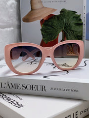 ICON CAT EYE SUNGLASSES 570247 IN PINK CLEAR ACETATE