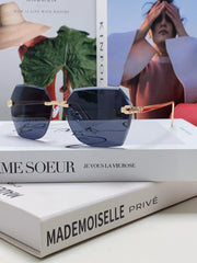 PANTHÈRE RIMLESS GEOMETRIC FRAME SUNGLASSES 539743 IN METAL