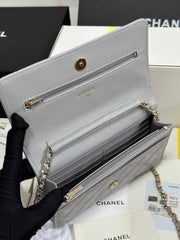 STRASS WOC ENTRUPY BAG 19 IN SPANISH GREY CALFSKIN GOLD HARDWARE