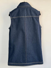 CC 25 Vest Jacket Blue Denim Fabric