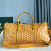 BOSTON 50 BAG IN YELLOW GOYARDINE CANVAS AND CALFSKIN TRIM