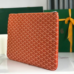 SÉNAT MGM POUCH 40 IN RED ORANGE GOYARDINE CANVAS