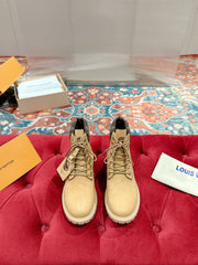 LV X TIMBERLAND ANKLE BOOT IN TORTILLA BROWN SUEDE