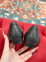 TROMPETTE BALLERINAS IN BLACK SHINY CALFSKIN