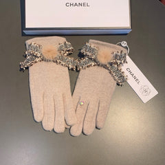 GLOVES IN PALE BROWN WOOL 420538