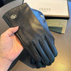 TOUCHSCREEN GLOVES IN BLACK LAMBSKIN AND SHEARLING LINING 463863