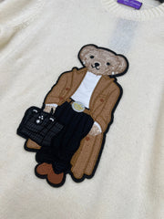 RALPH LAUREN 25S EMBROIDERED BEAR KNITTED SWEATER 253