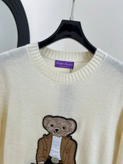 RALPH LAUREN 25S EMBROIDERED BEAR KNITTED SWEATER 253