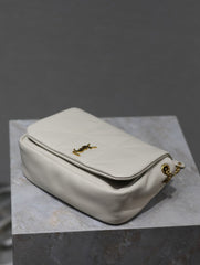 YSL 25S JAMIE MINI 20 IN BLANC VINTAGE LAMBSKIN GOLD HARDWARE