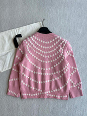 Chanel 25P Cardigan Pink Mix White Cashmere 229516