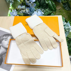 GLOVES IN BEIGE CREAM MIX WHITE WOOL 458547