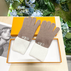 GLOVES IN LIGHT BROWN MIX WHITE WOOL 458549