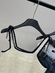 CELINE OPEN-KNIT FLORAL PATTERN KNIT VEST 275887