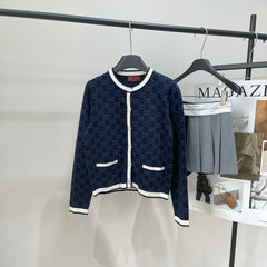 GUCCI CREW NECK CARDIGAN WITH WHITE TRIM 276013