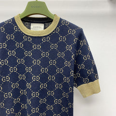 GUCCI SHORT-SLEEVE KNIT TOP 257396