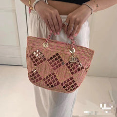 CHANEL 25S TOTE BAG 32 CM IN PINK RAFFIA