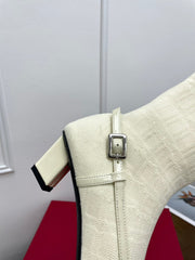 BELLE VIVIER SOCK LACQUERED BUCKLE ANKLE BOOTS IN OFF WHITE CALFSKIN AND TECHNICAL FABRIC