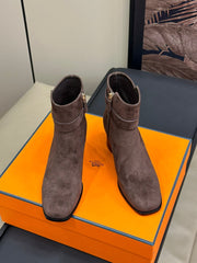 JILL 60 ANKLE BOOT IN BRUNETTE BROWN SUEDE