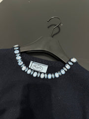 PRADA 25S BEADED CREW NECK SWEATER 313