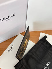 CELINE 25S CARD HOLDER WITH TRIOMPHE LOGO PRINT 11 IN BROWN TRIOPMHE CALFSKIN