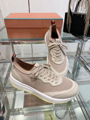 SNEAKER IN LIGHT PINK CANVAS MIX SUEDE WITH LAMBSKIN