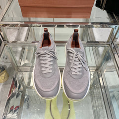 SNEAKER IN GRAY CANVAS MIX SUEDE WITH LAMBSKIN