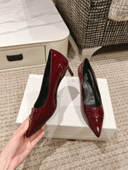 HIGH PUMP 5 CM IN RUBY RED PATENT CALFSKIN
