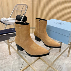 PRA ANKLE BOOTS IN TAN BROWN SUEDE