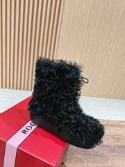 VIV' RANGERS SHEARLING ANKLE BOOT IN BLACK SHEEPSKIN