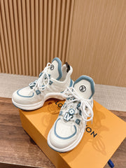 LV ARCHLIGHT SNEAKER IN WHITE MIX SKY BLUE EMBOSSED CALFSKIN