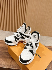 LV ARCHLIGHT SNEAKER IN WHITE MIX BLACK EMBOSSED CALFSKIN