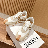 FLOW RUNNER SNEAKER IN BROWN SUEDE AND SHEEPSKIN