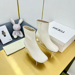 LW TOY ANKLE BOOTIE WHITE NAPPA LAMBSKIN