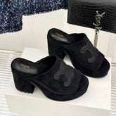 ELENA MULE IN BLACK VELVET